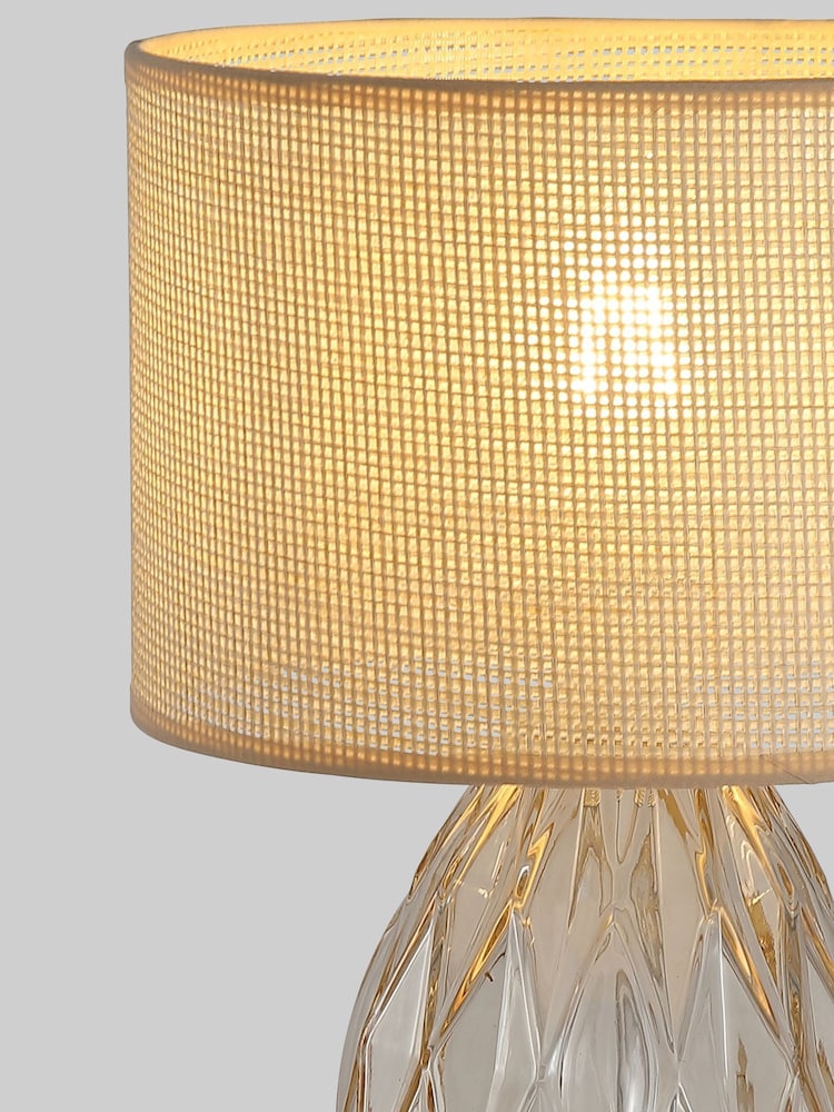 Searchlight Champagne 1 Light Textured Glass Table Lamp - Image 4 of 4