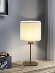Searchlight Latte  White 1 Light Table Lamp with Linen Shade - Image 1 of 5