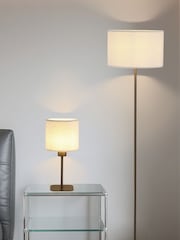 Searchlight Latte  White 1 Light Table Lamp with Linen Shade - Image 2 of 5