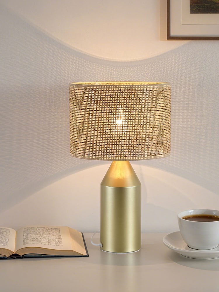 Searchlight Gold 1 Light Metal Table Lamp - Image 1 of 4