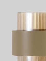 Searchlight Sand and Amber 1 Light Metal & Glass Ribbed Table Lamp - Image 5 of 5
