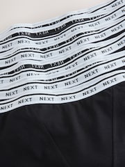 Black Boyshort Cotton Logo Knickers 7 Pack - Image 3 of 4