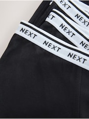 Black Boyshort Cotton Logo Knickers 7 Pack - Image 4 of 4