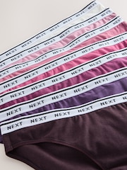 Berry Pink High Leg Cotton Logo Knickers 7 Pack - Image 10 of 10