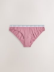 Berry Pink High Leg Cotton Logo Knickers 7 Pack - Image 4 of 10