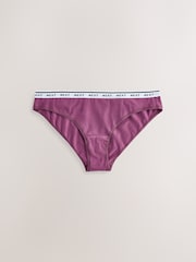 Berry Pink High Leg Cotton Logo Knickers 7 Pack - Image 6 of 10