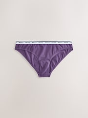Berry Pink High Leg Cotton Logo Knickers 7 Pack - Image 7 of 10