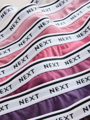 Berry Pink High Leg Cotton Logo Knickers 7 Pack - Image 9 of 10