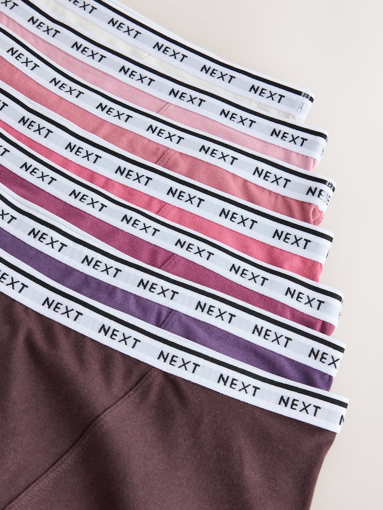 Berry Pink Boyshort Cotton Logo Knickers 7 Pack - Image 10 of 10 Berry Pink Boyshort Cotton Logo Knickers 7 Pack - Image 10 of 10