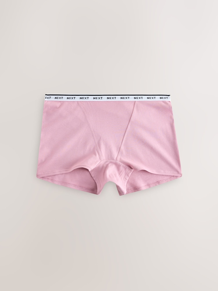 Berry Pink Boyshort Cotton Logo Knickers 7 Pack - Image 2 of 10 Berry Pink Boyshort Cotton Logo Knickers 7 Pack - Image 2 of 10