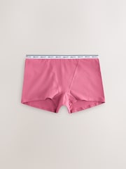 Berry Pink Boyshort Cotton Logo Knickers 7 Pack - Image 4 of 10