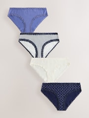 Dungi bleumarin - set de 4 Pachet din bumbac și Dantelă Șosete scurte - Imaginea 1 din 7