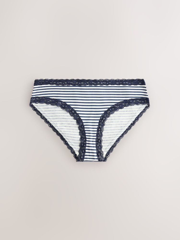 Dungi bleumarin - set de 4 Pachet din bumbac și Dantelă Șosete scurte - Imaginea 2 din 7
