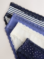 Dungi bleumarin - set de 4 Pachet din bumbac și Dantelă Șosete scurte - Imaginea 6 din 7