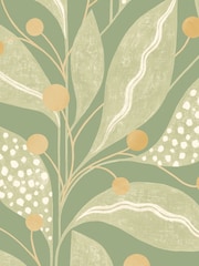 Ohpopsi Avocado Berry Dot Soft Sage A4 Wallpaper Sample - Image 1 of 1