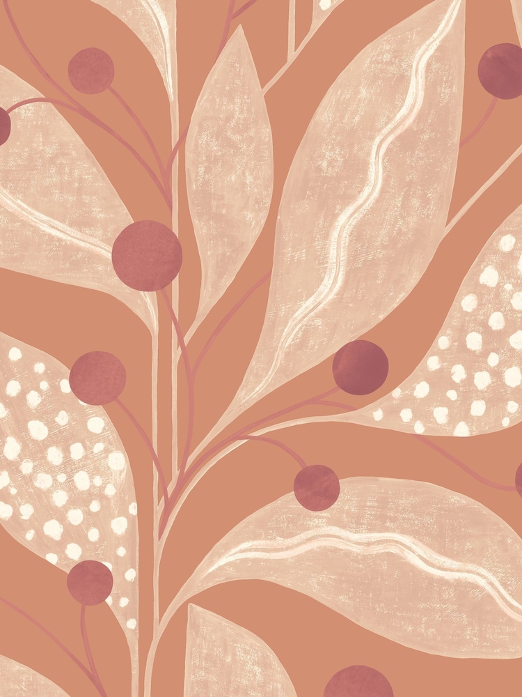 Ohpopsi Russet Berry Dot Soft Sage A4 Wallpaper Sample - Image 1 of 1