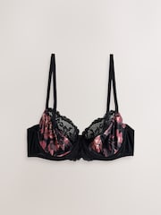 Black Print/Rust/Pink Full Cup Non Padded Full Cup Bras 3 Pack - Image 10 of 12