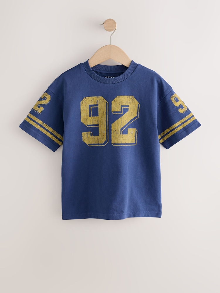Blue Washed 92 Short Sleeve Graphic T-Shirt (3-16yrs) - Image 1 of 4