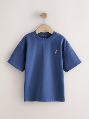 Blue Washed Chest Embroidery T-Shirt (3-16yrs) - Image 1 of 4