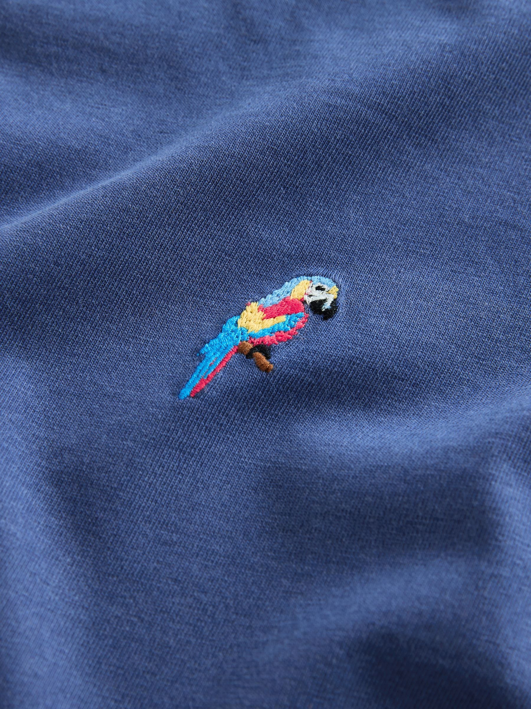 Next：日本 ブルー - ウォッシュドチェスト刺繍Tシャツ（3～16歳