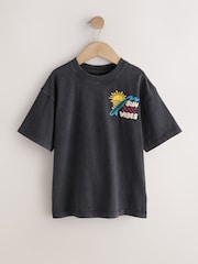 Charcoal Grey Back Print Short Sleeve Graphic T-Shirt (3-16yrs) - Image 5 of 9