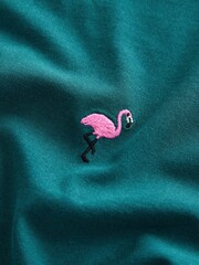 Green Washed Chest Embroidery T-Shirt (3-16yrs) - Image 3 of 4