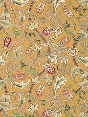 Morris & Co Gold Scrolling Tulip Unfinished Works A4 Wallpaper Sample - Image 1 of 1