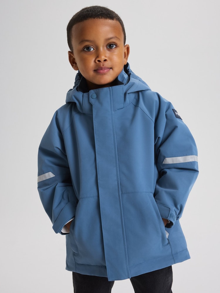 Polarn O. Pyret Blue Waterproof Shell Jacket - Image 1 of 8