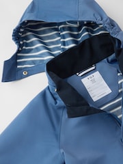 Polarn O. Pyret Blue Waterproof Shell Jacket - Image 6 of 8