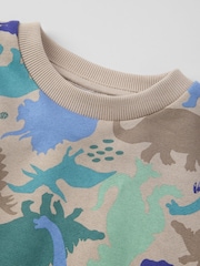Polarn O. Pyret Natural Dinosaur Print Jumper - Image 3 of 3