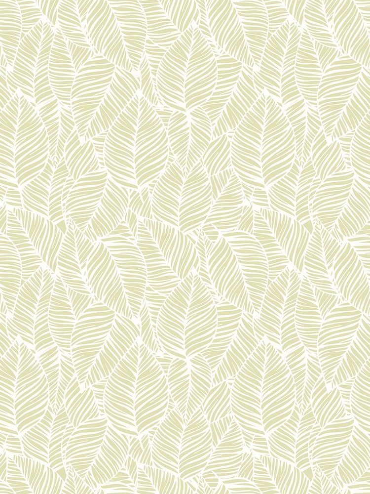Hoopla Walls Soft Lime Zebra Leaf Linen A4 Wallpaper Sample - Image 1 of 1