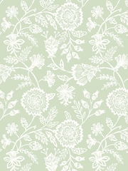 Hoopla Walls Pear Evelyn Trail Bone A4 Wallpaper Sample - Image 1 of 1