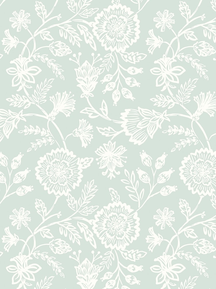 Hoopla Walls Soft Petrol Evelyn Trail Bone A4 Wallpaper Sample - Image 1 of 1 Hoopla Walls Soft Petrol Evelyn Trail Bone A4 Wallpaper Sample - Image 1 of 1