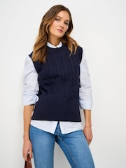 Crew Clothing Company Merino Blend Harmoni Cable Pleteni prsluk - Slika 1 od 4