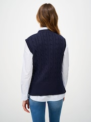 Crew Clothing Company Merino Blend Harmoni Cable Pleteni prsluk - Slika 2 od 4