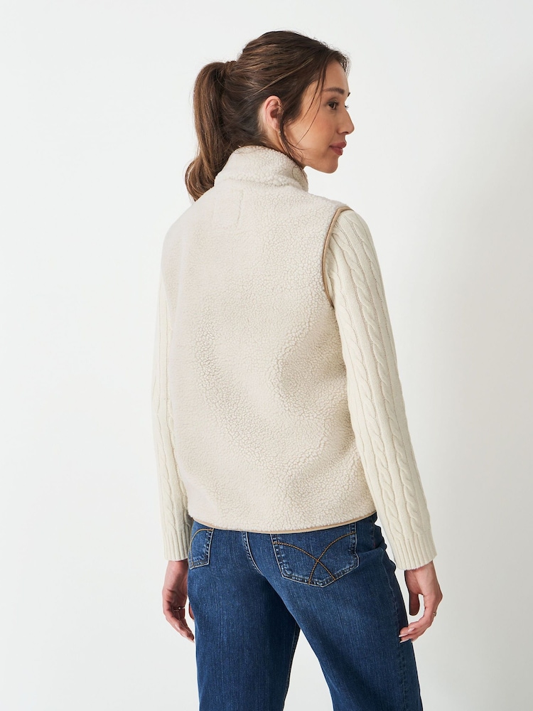 Crew Clothing Company Natural Borg Gilet - Image 2 of 5 Crew Clothing Company Natural Borg Gilet - Image 2 of 5