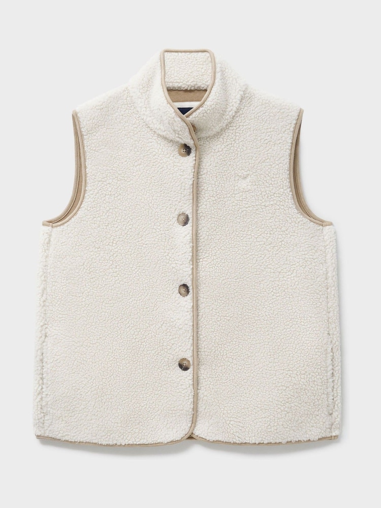 Crew Clothing Company Natural Borg Gilet - Image 5 of 5 Crew Clothing Company Natural Borg Gilet - Image 5 of 5