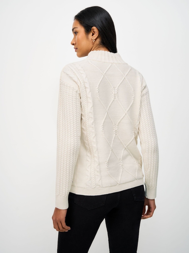 Crew Clothing Company Cotton Roll Neck Cable Knit Jumper - Slika 2 od 5