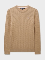 Crew Clothing Company Heritage Pullover mit Rundhalsausschnitt und Zopfmuster - Bild 5 von 5