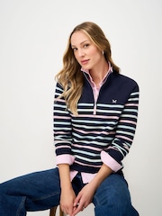 Crew Clothing Company Blue Half Zip Sweatshirt - Image 1 of 5