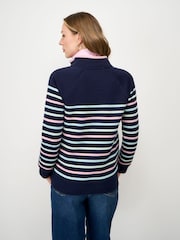 Crew Clothing Company Blue Half Zip Sweatshirt - Image 2 of 5