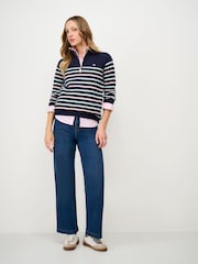 Crew Clothing Company Blue Half Zip Sweatshirt - Image 3 of 5