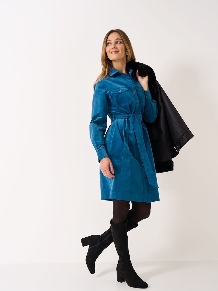 Crew Clothing Company Blue Elsie Cord Dress - Image 1 of 5