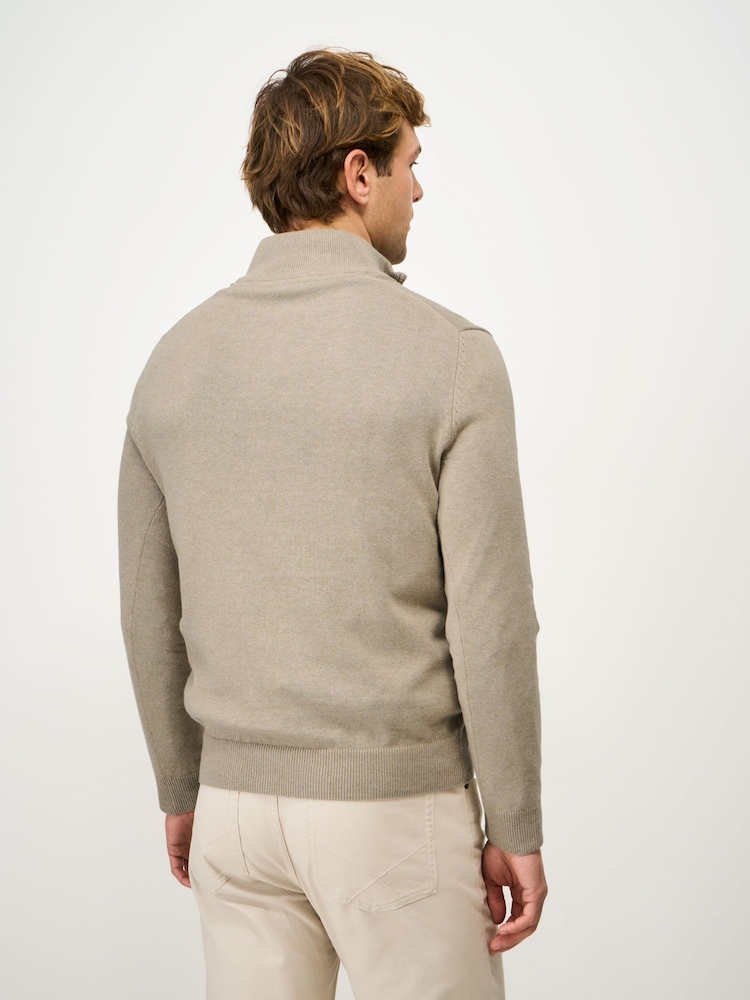 Crew Clothing Company Natural Cotton Half Zip Jumper - Image 2 of 5