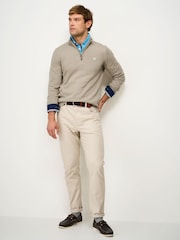 Crew Clothing Company Natural Cotton Half Zip Jumper - Image 3 of 5