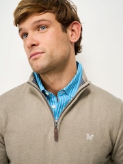 Crew Clothing Company Natural Cotton Half Zip Jumper - Image 4 of 5