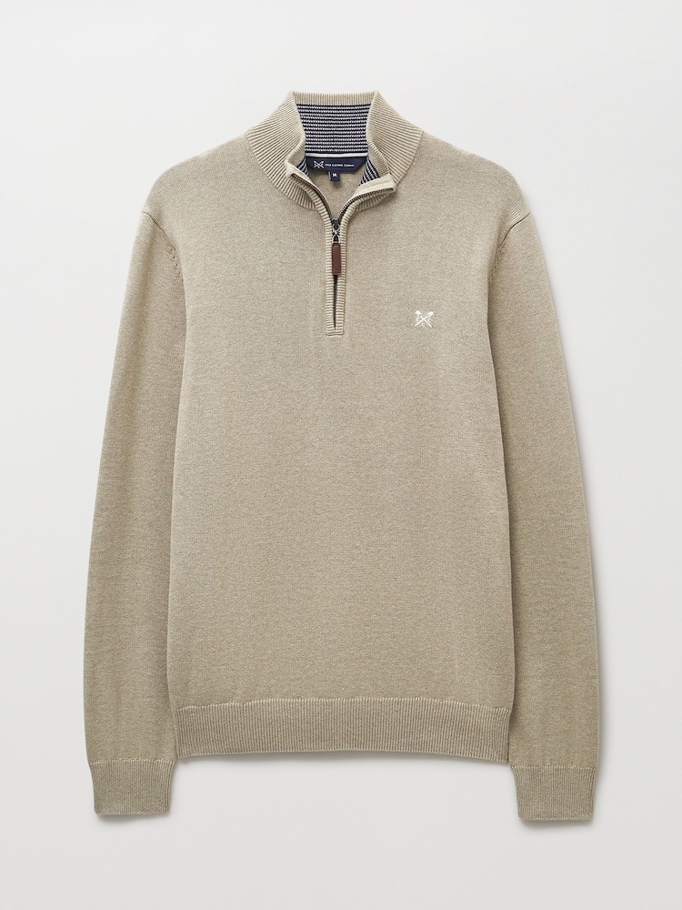Crew Clothing Company Natural Cotton Half Zip Jumper - Image 5 of 5