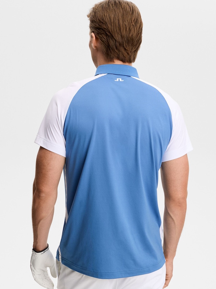 J.Lindeberg Blue Bruce Polo Shirt - Image 2 of 6 J.Lindeberg Blue Bruce Polo Shirt - Image 2 of 6
