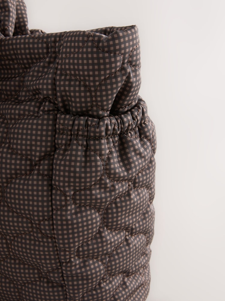 Chocolate Brown Nylon Tote Bag - Image 8 of 8 Chocolate Brown Nylon Tote Bag - Image 8 of 8