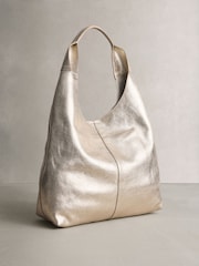Metallic Leather Slouchy Shoulder Bag - Image 2 of 5